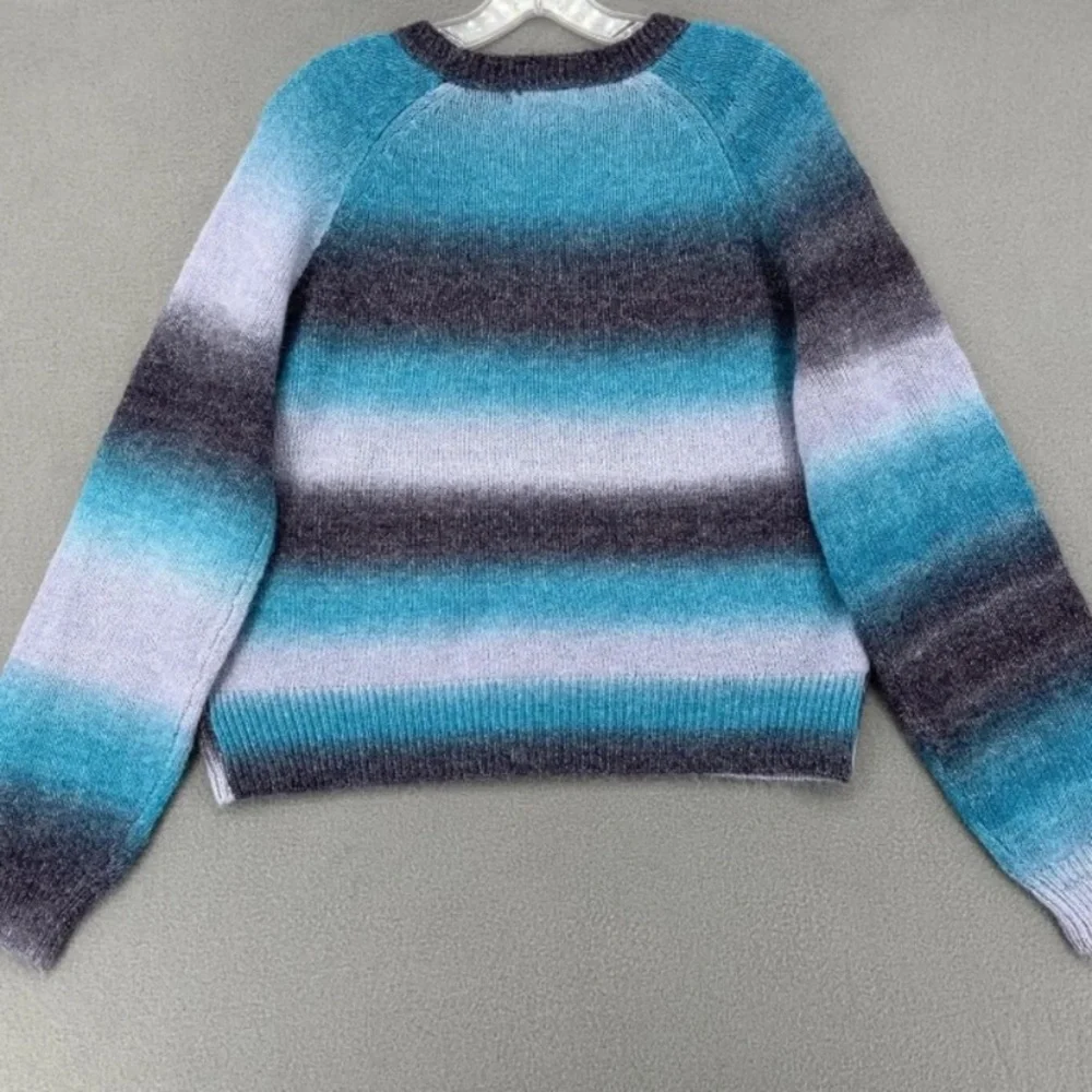 Womens BB DAKOTA By Steve Madden crew neck sweater blue stripe large new